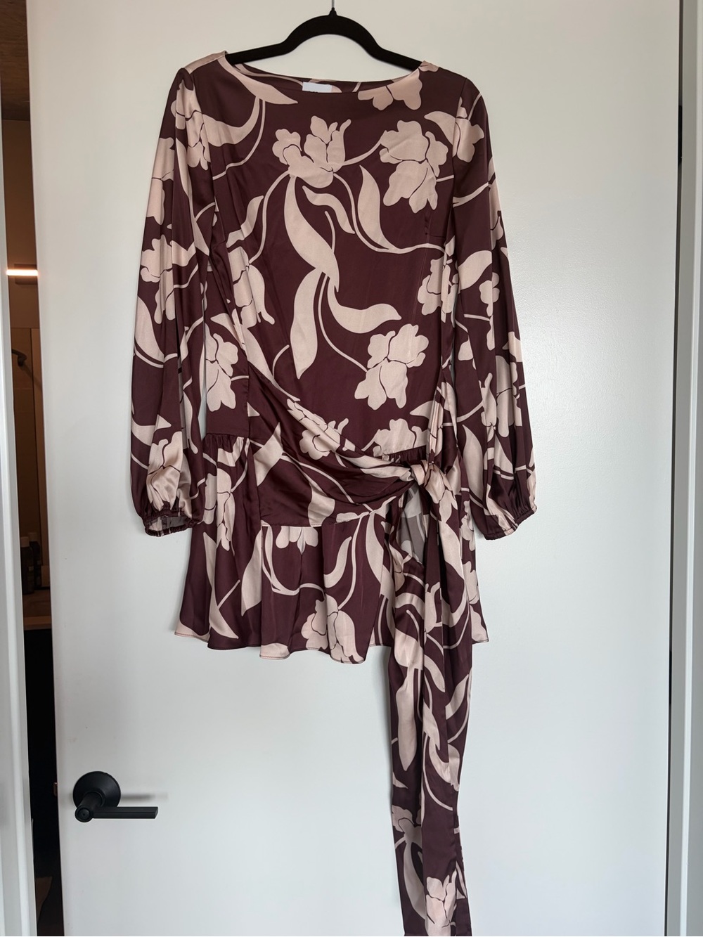 Misa Los Angeles Brown and Cream Floral Mini Dress